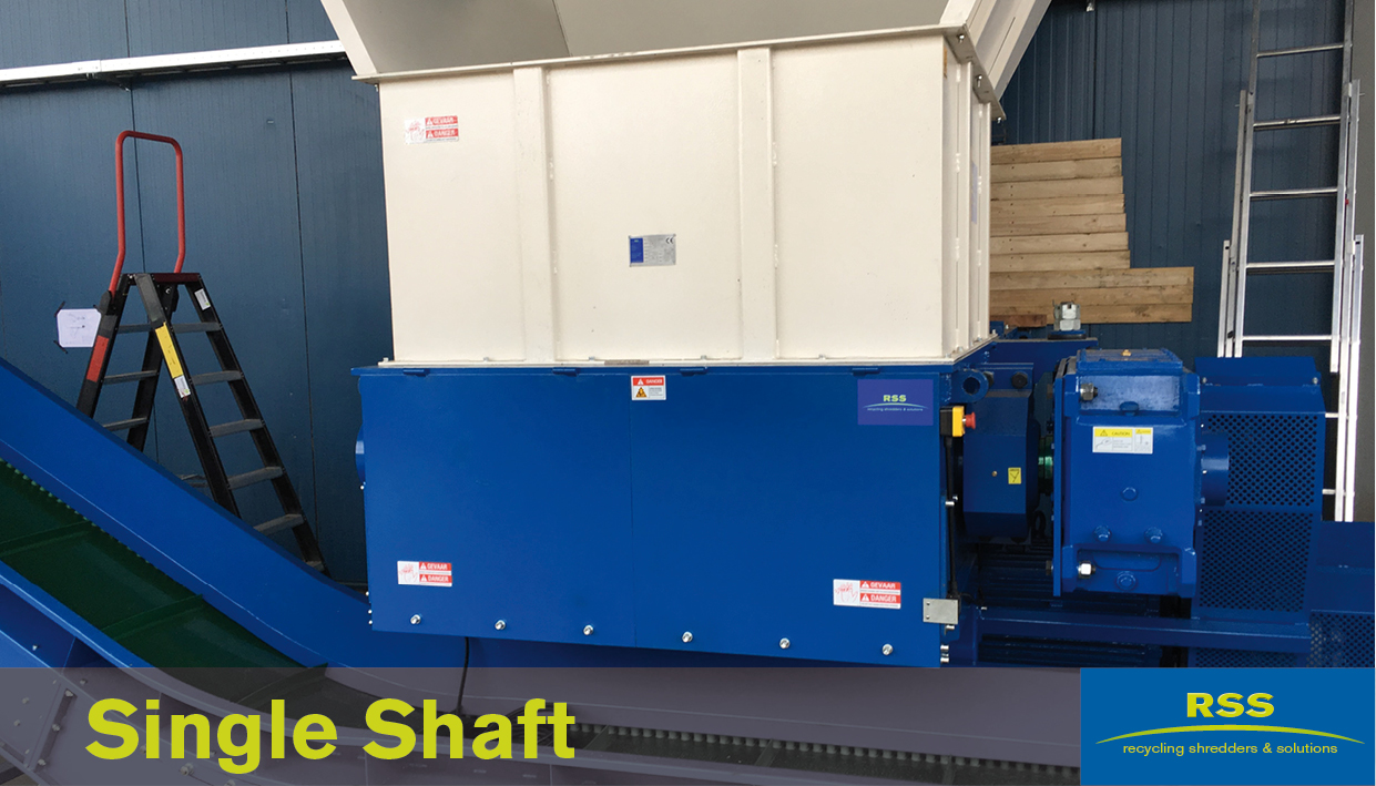 Single shaft shredder opstelling